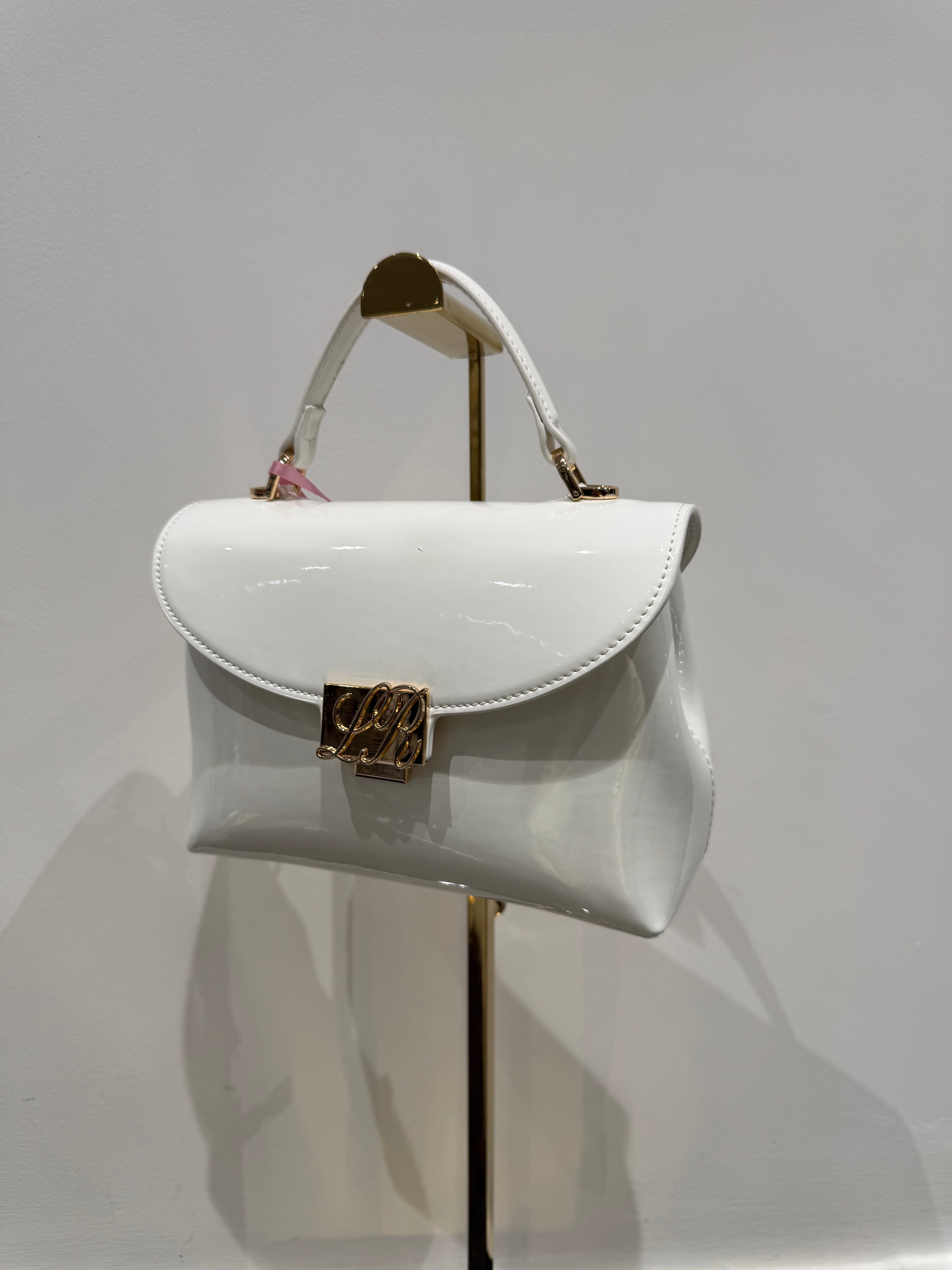 Borsa a mano LESLIE VERNICE - MILK - LABEL ROSE