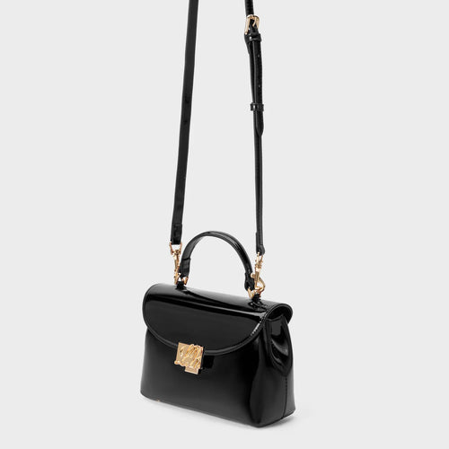 Borsa a mano LESLIE VERNICE - BLACKBERRY - LABEL ROSE