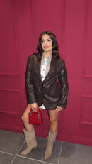 BLAZER ECOPELLE MARRONE BY LUMINA
